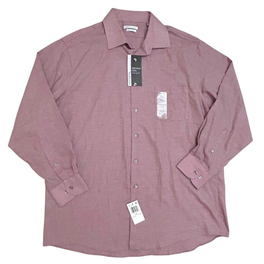 VAN HEUSEN REGULAR FIT RED BUTTON UP DRESS SHIRT MENS SZ Large 16-16.5 32/33 NWT